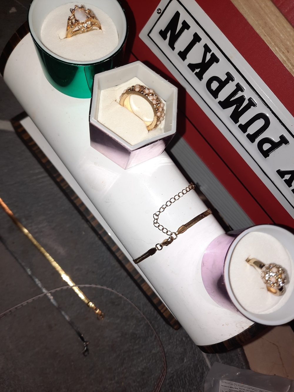 Gold-Tone Women's Fashion Ring and Bracelet Set
